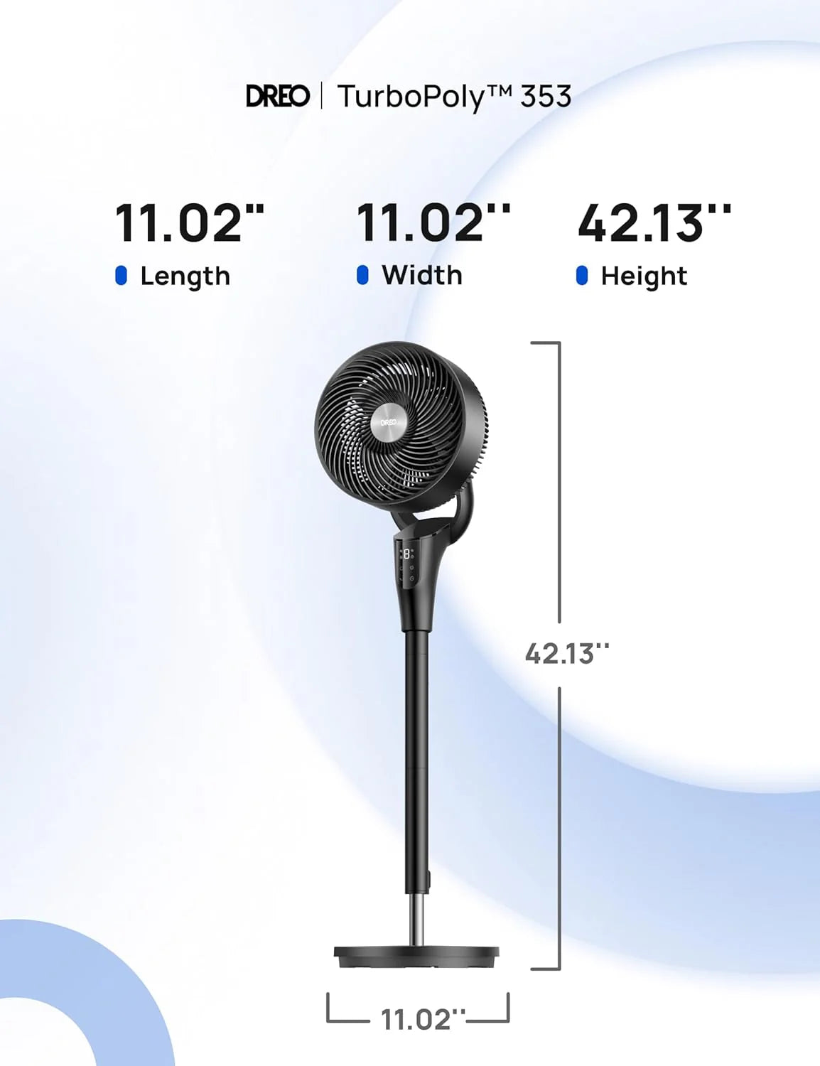 120° Oscillating Standing LED Fan
