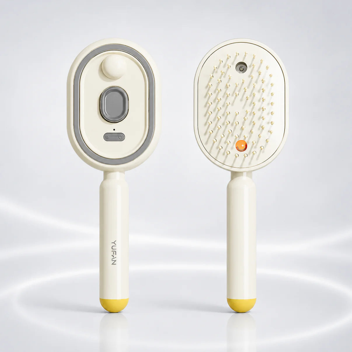 Rechargeable Hair Straightener Brush with Detangling Comb