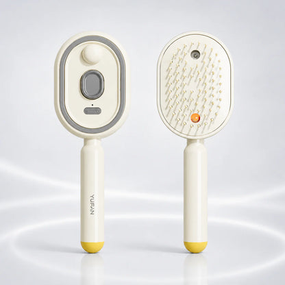 Rechargeable Hair Straightener Brush with Detangling Comb