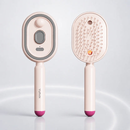 Rechargeable Hair Straightener Brush with Detangling Comb