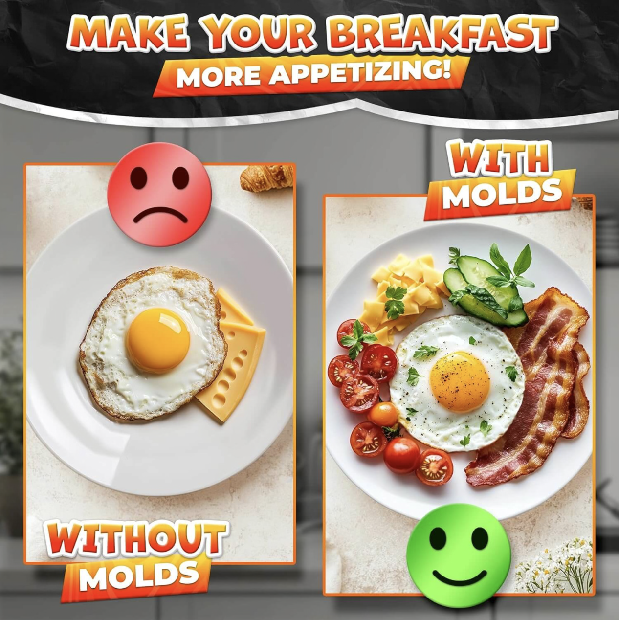 5PCS Fried Egg Ring Mold Set