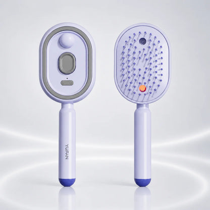 Rechargeable Hair Straightener Brush with Detangling Comb
