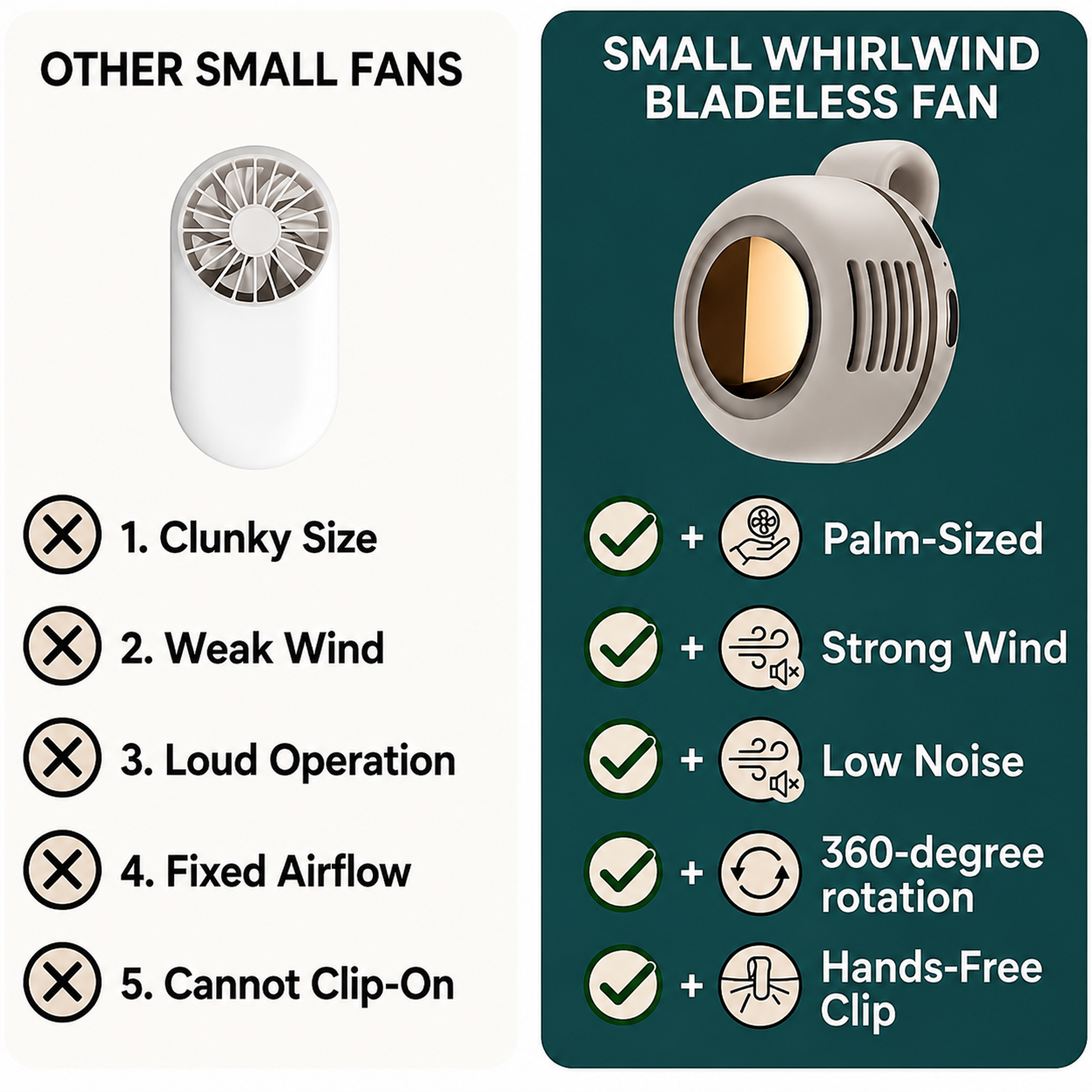 Portable Rechargeable Silent Cooling Fan