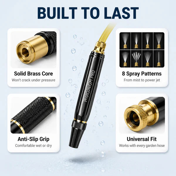 HydroWash Pro – Garden Hose Spray Nozzle
