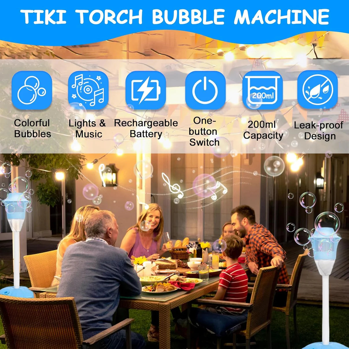 Magical Bubble Torch with Adjustable Height