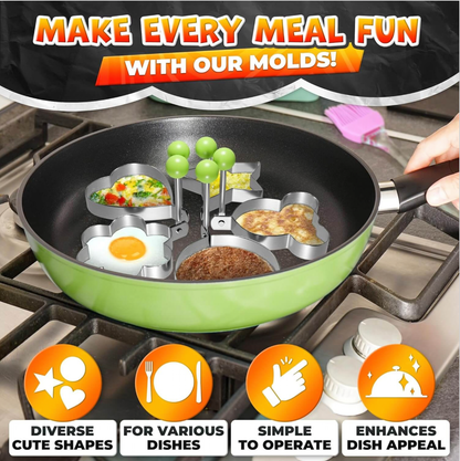 5PCS Fried Egg Ring Mold Set