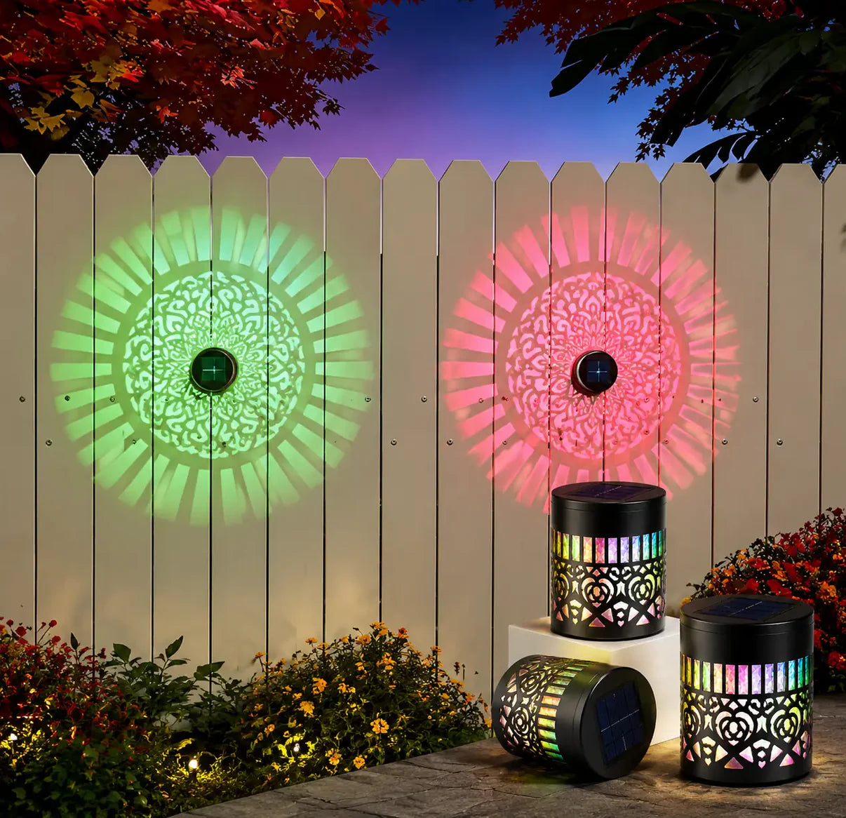 Seven-Color Changing Solar Mandala Projection Wall Light