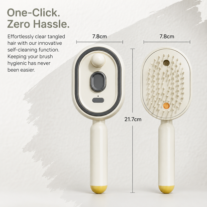 Rechargeable Hair Straightener Brush with Detangling Comb
