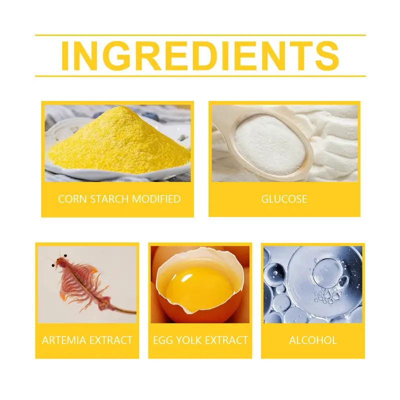 Ingredient collage with corn starch, glucose, and alcohol for fish attractant liquid