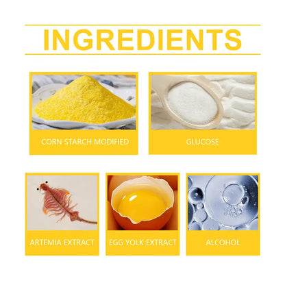 Ingredient collage with corn starch, glucose, and alcohol for fish attractant liquid