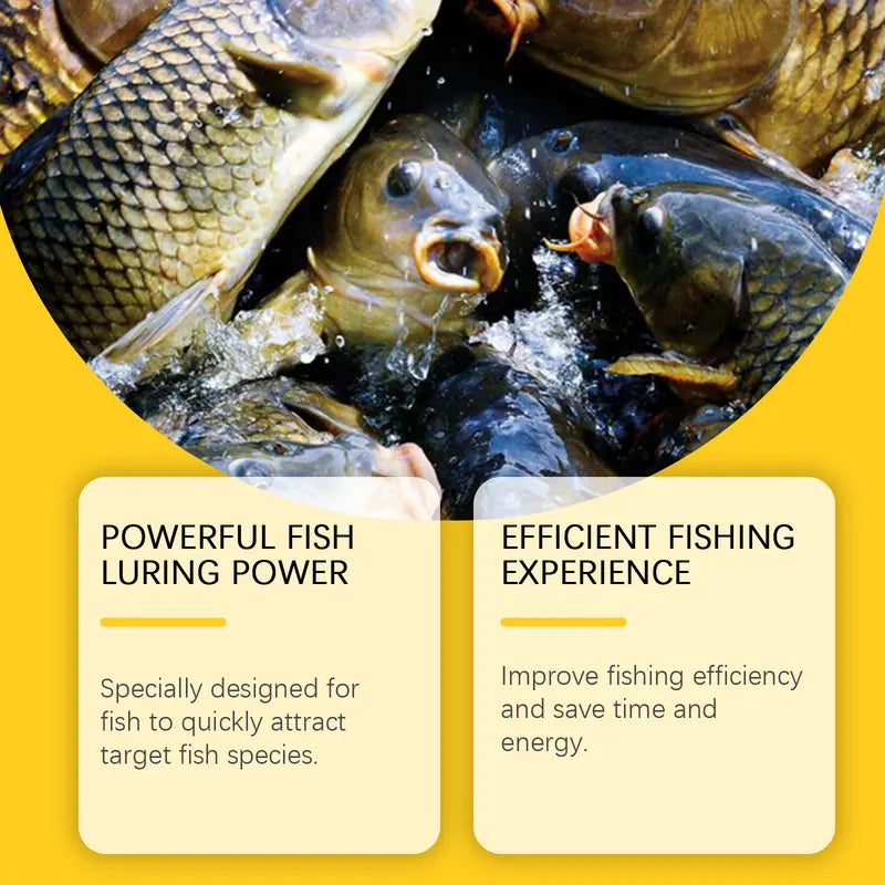 Fish in water surrounding bait, promoting a concentrated fish attractant liquid
