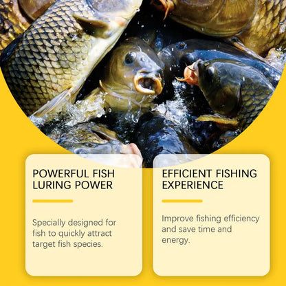 Fish in water surrounding bait, promoting a concentrated fish attractant liquid