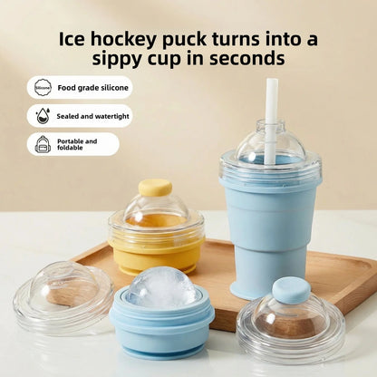 Clear ice ball mold with large ice sphere insert for drinks