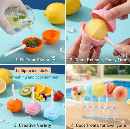 Lollipop Ice Cream Maker, homemade popsicle molds (5 pcs )
