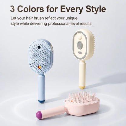 Rechargeable Hair Straightener Brush with Detangling Comb